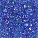 TR5-1829:  HALF PACK Miyuki 5/0 Triangle Sparkling Violet Lined Aqua AB approx 125 grams - TR5-1829_1/2pk