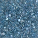 TR8-1137:  HALF PACK Miyuki 8/0 Triangle Sparkling Light Blue Lined Crystal AB approx 125 grams - TR8-1137_1/2pk