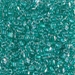 TR8-1555:  HALF PACK Miyuki 8/0 Triangle Sparkling Dark Aqua Green Lined Crystal approx 125 grams - TR8-1555_1/2pk