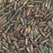 TW206-2035:  HALF PACK Miyuki 2x6mm Twisted Bugle Bead Matte Metallic Khaki Iris approx 125 grams - TW206-2035_1/2pk