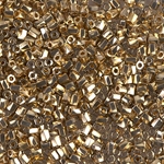 10C-TW-193:  Miyuki 10/0 Twisted Hex Cut Bead 24kt Gold Light Plated 