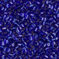 10C-TW-20:  Miyuki 10/0 Twisted Hex Cut Bead Silverlined Cobalt 