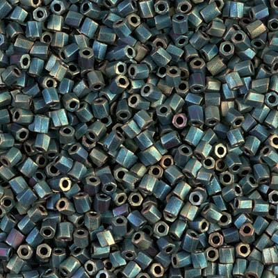 10C-TW-2008:  Miyuki 10/0 Twisted Hex Cut Bead Matte Met Patina Iris (was 10C-TW-1256) 