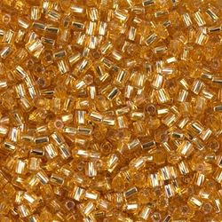 10C-TW-4:  Miyuki 10/0 Twisted Hex Cut Bead Silverlined Dark Gold 