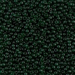 11-156SF:  11/0 Semi-Frosted Transparent Dark Emerald Miyuki Seed Bead 