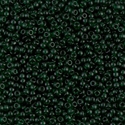 11-156SF:  11/0 Semi-Frosted Transparent Dark Emerald Miyuki Seed Bead 