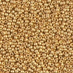 11-191F:  11/0 Matte 24kt Gold Plated Miyuki Seed Bead 