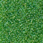 11-259:  11/0 Transparent Apple Green AB Miyuki Seed Bead 