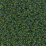 11-350:  11/0 Olive Lined Chartreuse Luster Miyuki Seed Bead 