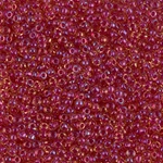 11-363:  11/0 Light Cranberry Lined Topaz Luster Miyuki Seed Bead 