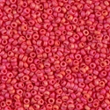 11-407FR:  11/0 Matte Opaque Vermillion Red AB Miyuki Seed Bead 
