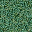11-411FR:  11/0 Matte Opaque Green AB Miyuki Seed Bead 