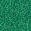 11-646:  11/0 Dyed Dark Mint Green Silverlined Alabaster Miyuki Seed Bead 