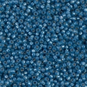 11-648:  11/0 Dyed Denim Blue Silverlined Alabaster Miyuki Seed Bead 