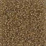 11-955:  11/0 24kt Gold Lined Pale Gray Miyuki Seed Bead 