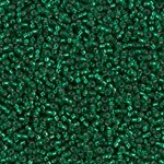 15-1422:  15/0 Dyed Silverlined Emerald Miyuki Seed Bead 