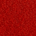 15-1609:  15/0 Dyed Semi-Frosted Transparent Red  Miyuki Seed Bead 