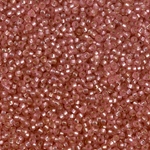 15-1627:  15/0 Dyed Semi-Frosted Silverlined Light Cranberry  Miyuki Seed Bead 