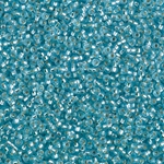 15-1643:  15/0 Dyed Semi-Frosted Silverlined Aqua  Miyuki Seed Bead 