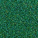 15-179:  15/0 Transparent Green AB Miyuki Seed Bead 