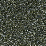 15-1816:  15/0 Black Lined Chartreuse Miyuki Seed Bead 