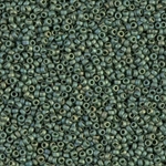 15-2031:  15/0 Matte Metallic Sage Green Luster  Miyuki Seed Bead 