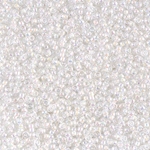 15-284:  15/0 White Lined Crystal AB  Miyuki Seed Bead 