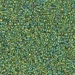 15-341:  15/0 Green Lined Chartreuse AB Miyuki Seed Bead approx 250 grams - 15-341