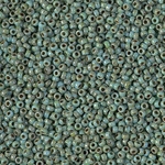 15-4514:  15/0 Opaque Turquoise Blue Picasso Miyuki Seed Bead 