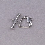 191-357: 12mm Sterling Silver Small Heart Toggle (1 set) 