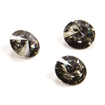 2-1122-006:  14mm Black Diamond Foil Rivoli  |  1 pc 
