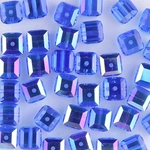 282-160-SAAB:  6mm Sapphire AB Swarovski Crystal Cube (12 pcs) 