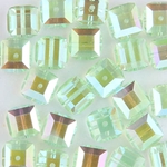 282-180-CHRYAB:  8mm Chrysolite AB Swarovski Crystal Cube (12 pcs) 