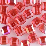 282-180-PAAB:  8mm Padparadscha AB Swarovski Crystal Cube (12 pcs) 