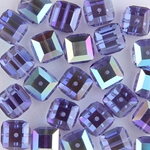 282-180-TNZAB:  8mm Tanzanite AB Swarovski Crystal Cube (12 pcs) 