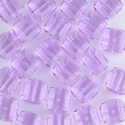 282-180-VI:  8mm Violet Swarovski Crystal Cube (12 pcs) 