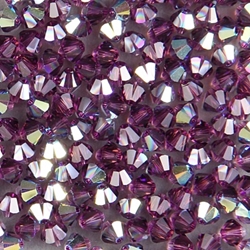 284-001:  5328 4mm bicone  Amethyst AB (36 pcs) - Discontinued 