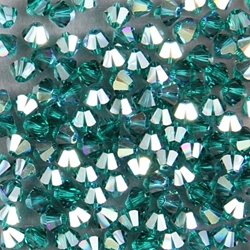 284-081:  5301 4mm bicone  Emerald AB (36 pcs) - Discontinued 