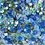 284-MIX-19:  5301 4mm bicone Crystal Electric Blue Lagoon Mix (70 pcs) 