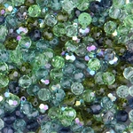 284-RMIX-05:  5000 4mm faceted round Crystal Mossy Glen Mix (72 pcs) 