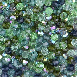 284-RMIX-05:  5000 4mm faceted round Crystal Mossy Glen Mix (72 pcs) 