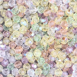 284-RMIX-07:  5000 4mm faceted round Crystal Lemon Twist Mix (72 pcs) 