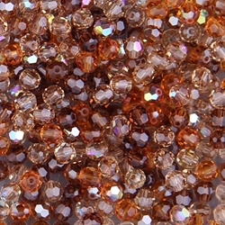 284-RMIX-08:  5000 4mm faceted round Crystal Tawny Tones Mix (72 pcs) 