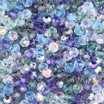 284-RMIX-10:  5000 4mm faceted round Crystal Tranquility Mix (72 pcs) 