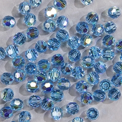 286-506:  6mm fac rnd  Aquamarine AB  |  36 pcs 