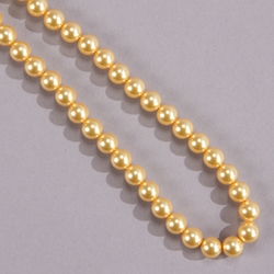 29L-1015: 5811 Large Hole 10mm Gold Crystal Pearl 