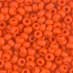 6-406F:  6/0 Matte Opaque Orange Miyuki Seed Bead 