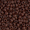 6-409F:  6/0 Matte Opaque Chocolate Miyuki Seed Bead 