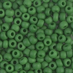 6-411F:  6/0 Matte Opaque Green Miyuki Seed Bead 