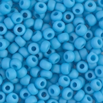 6-413F:  6/0 Matte Opaque Turquoise Blue Miyuki Seed Bead 